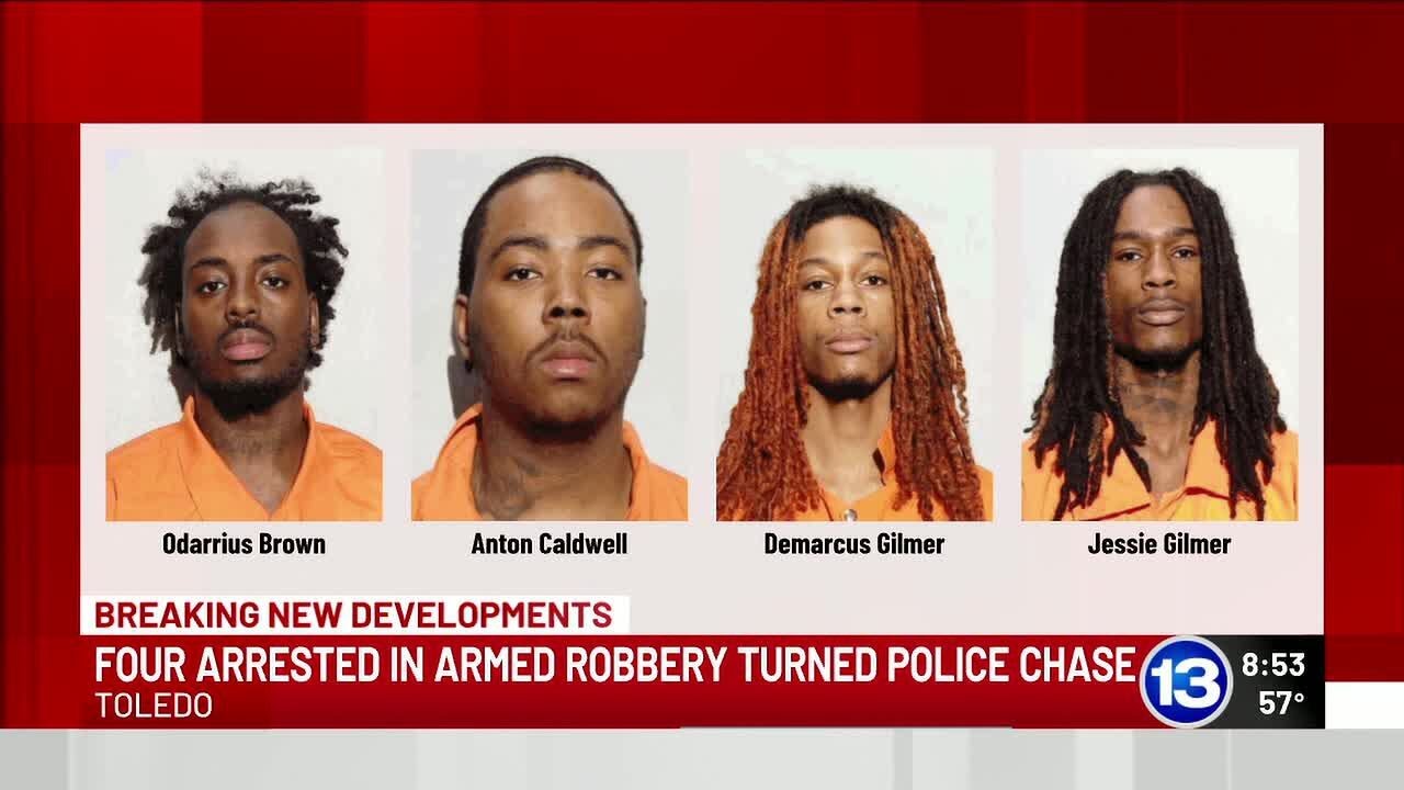 4 charged in gas station robbery after arrest in high-speed police pursuit