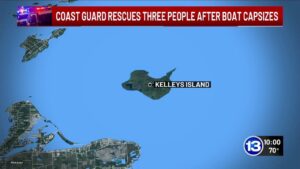 Coast Guard rescues three people after boat capsizes on Lake Erie